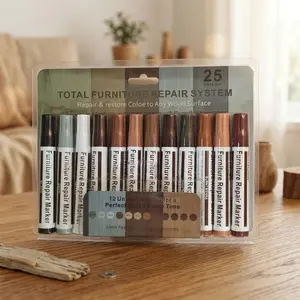12pcs Wood Grain Touch-Up Markers, Furniture Color Repair Pen, Scratch Covering Touch-Up Pen, Edge Sealing Repair for Exposed