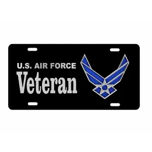 Veteran US air force novelty license plate Decorative Military vanity aluminum Front car tag