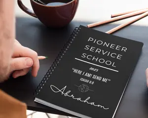 Pioneer School 2025 Notebook Personalized Gift Custom Name Spiral Journal JW Ministry School Supplies Pioneer School Journal