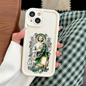 'Seal of St. Jude' Pattern Phone Case , Soft Silicone Tpu Protection and Shockproof For iPhone 17 16 15 Pro Max 14 13 12 11 X Plus Air 13Mini 16E 17e Catholic