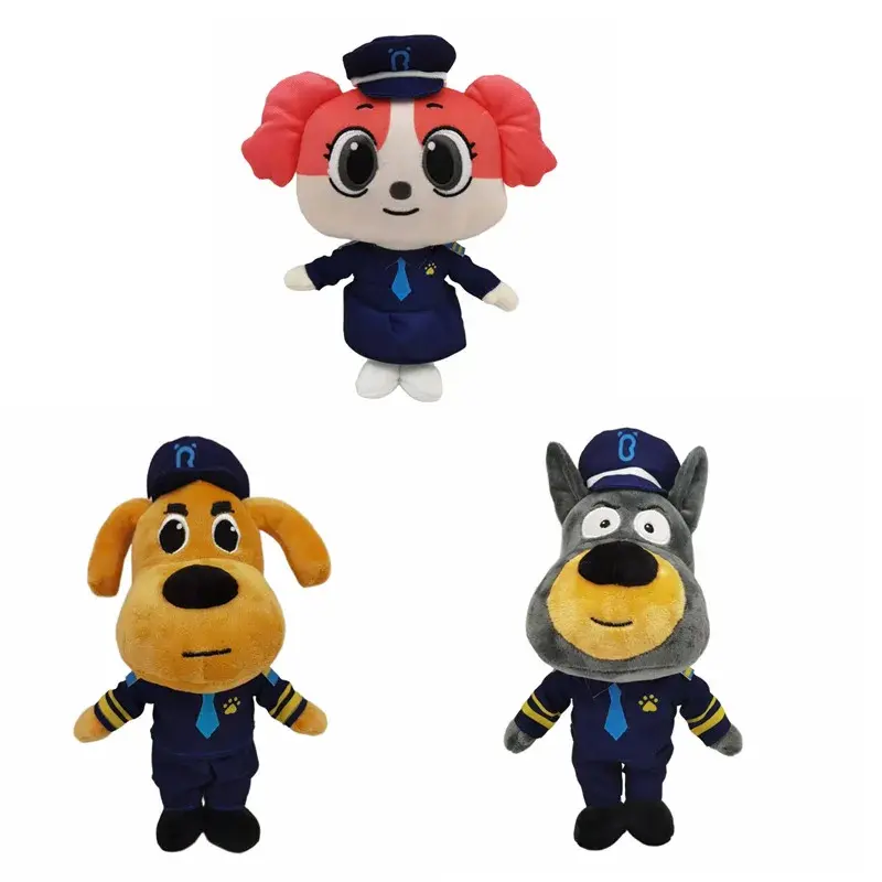 Sheriff Labrador Soft Plush Toy - 23cm-28cm Animal Shaped Stuffed Doll, Plush Design Stuffed Toys, Security Sergeant Cartoon Figure, Kids' Gift