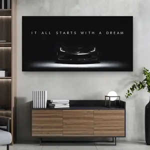 Chevrolet Corvette Dream Big Wall Art Print, Inspirational Car Lover , Supercar Success Poster, Motivational Quote, Unframed Decor