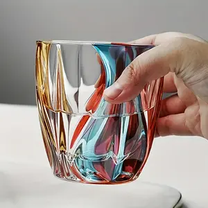 1PCS Czech Crystal Colorful Wine High-end Gift Modern Hand-painted High-end Colorful Fashion Whiskey Wine Glasses Light Luxury Glass Wine Decoration beer drinkware