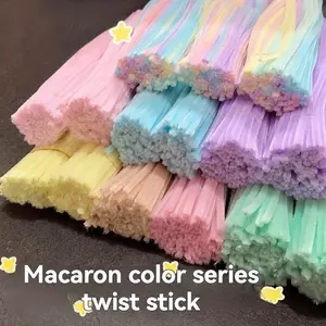 100/200 Pieces Pipe Cleaner Craft Set, Flexible Plastic Macaron Twister Rods, Creative DIY Handmade Projects, Multiple Encrypted Colors, Handmade Crafts