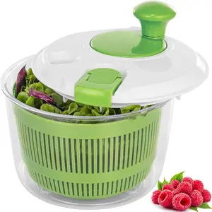 Salad Spinner Fruit and Vegetable Washer Spin and Dry Salad Greens 3 QT Lettuce Spinner with Bowl and Mesh Basket