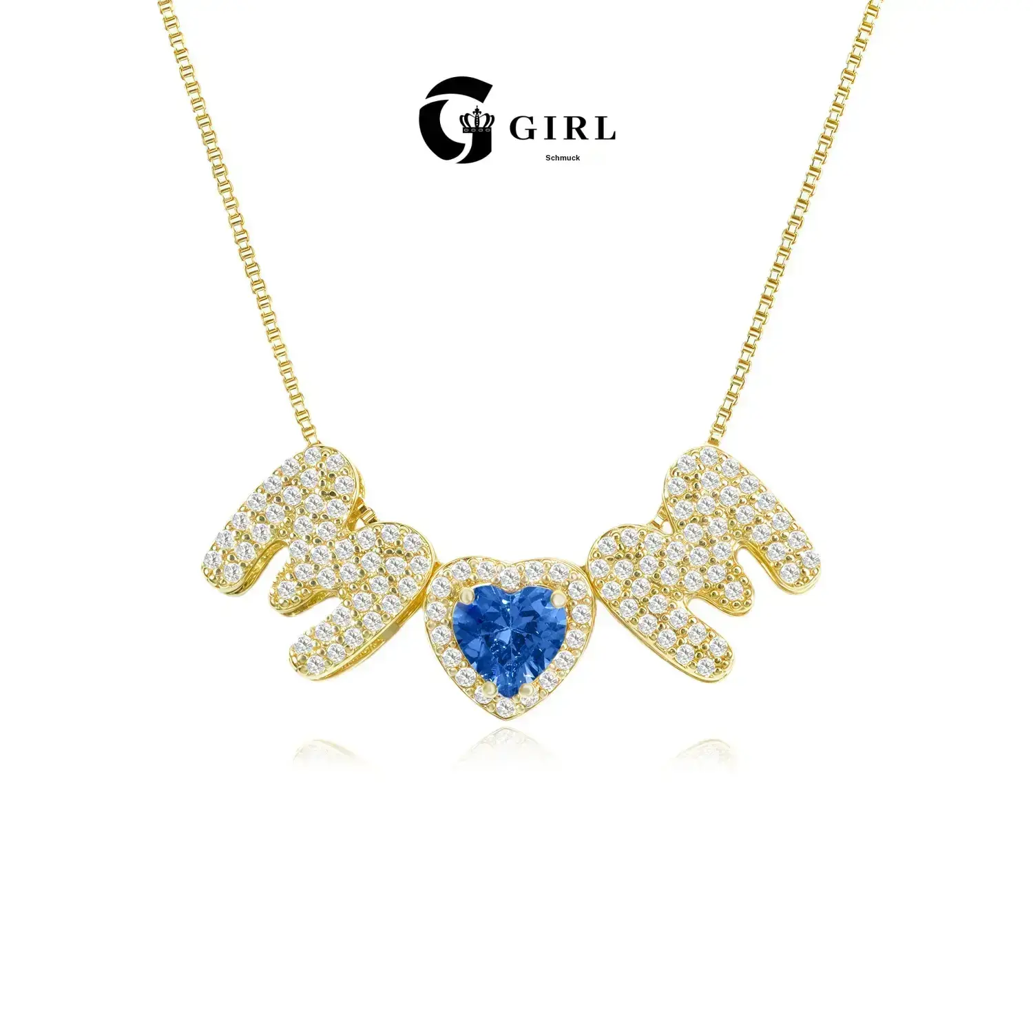 GGIRL Heart Birthstones Necklace For Mom, 18K Gold Plated Heart Birthstones Bubble Pendant Necklaces For Mom Wife Dainty Fashion Jewelry Gift For Mother's Day Birthday Holiday Haul