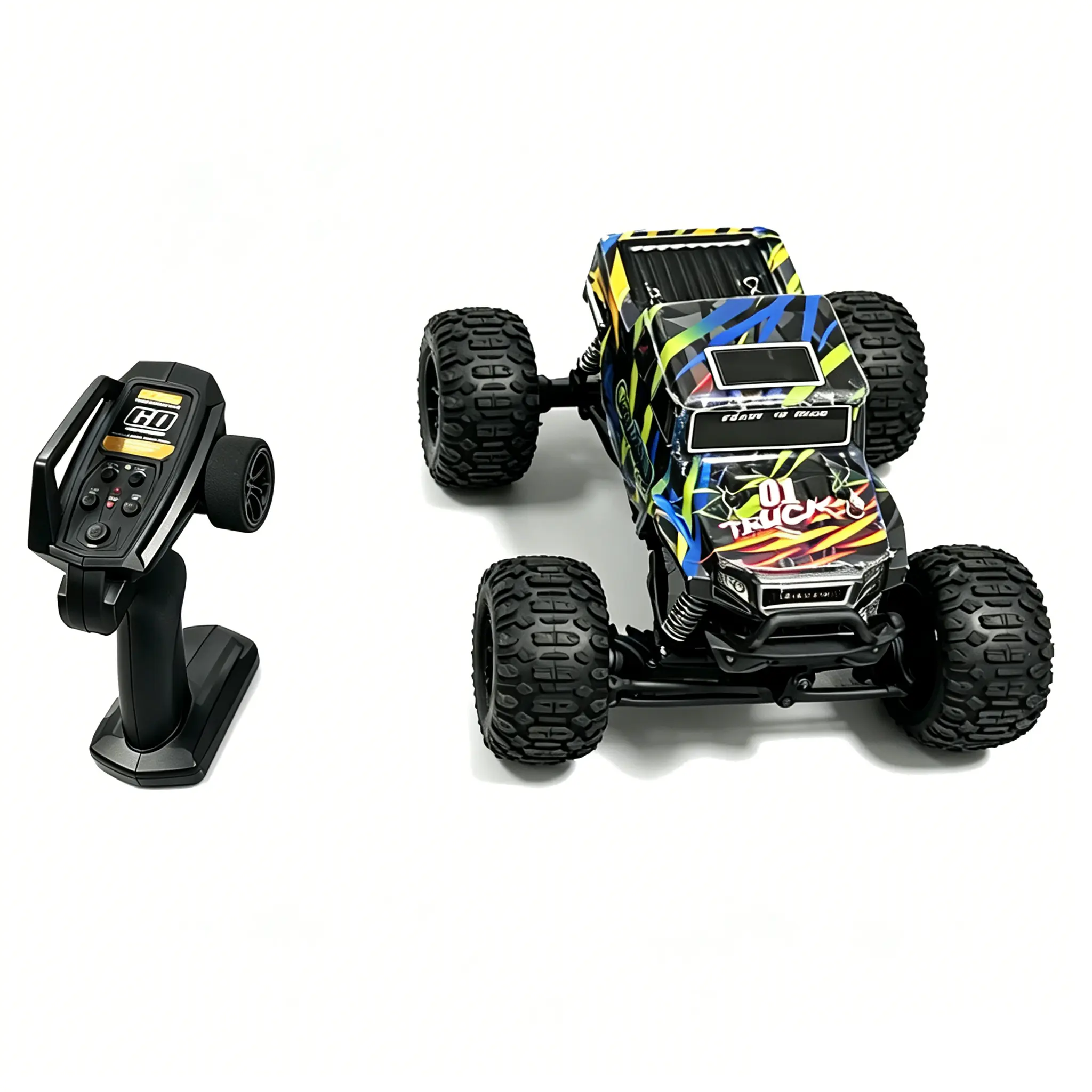 PiexBlox 1/18 Brushless Fast RC Monster Truck - Hobby Off-Road Stunt Vehicle, 38mph Max Speed Electric Remote Controlled Car for Adults, Outdoor Racing Brushless RC Trucks