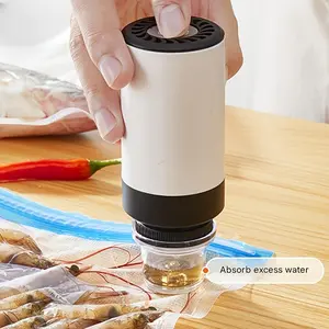 1pc Cordless Portable Food Vacuum Sealer & Dehumidifier - /- Handheld Vacuum Pump with One-Touch Operation, Compact for Fridge, Pantry, Travel, Parties | Keep Food Fresh Longer, Deflate Balloons, Dry Clothes (No Bags