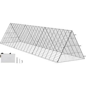 VEVOR Chicken Tunnels for Yard, Metal Poultry Playpen for Outside with Waterproof Cover Corner Frames, 118.1x 28x 24.2 inch (LxWxH), Easy to Setup, Also Widely Used for Ducks, Rabbits, Geese CoopVEVOR Super Brand Day