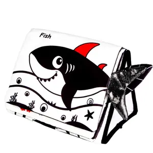 Mirror Cloth Book, Three-In-One Time Toy, High Contrast Sensory Toy, Foldable Hanging Mirror Book, Abdominal Time Mirror Toy