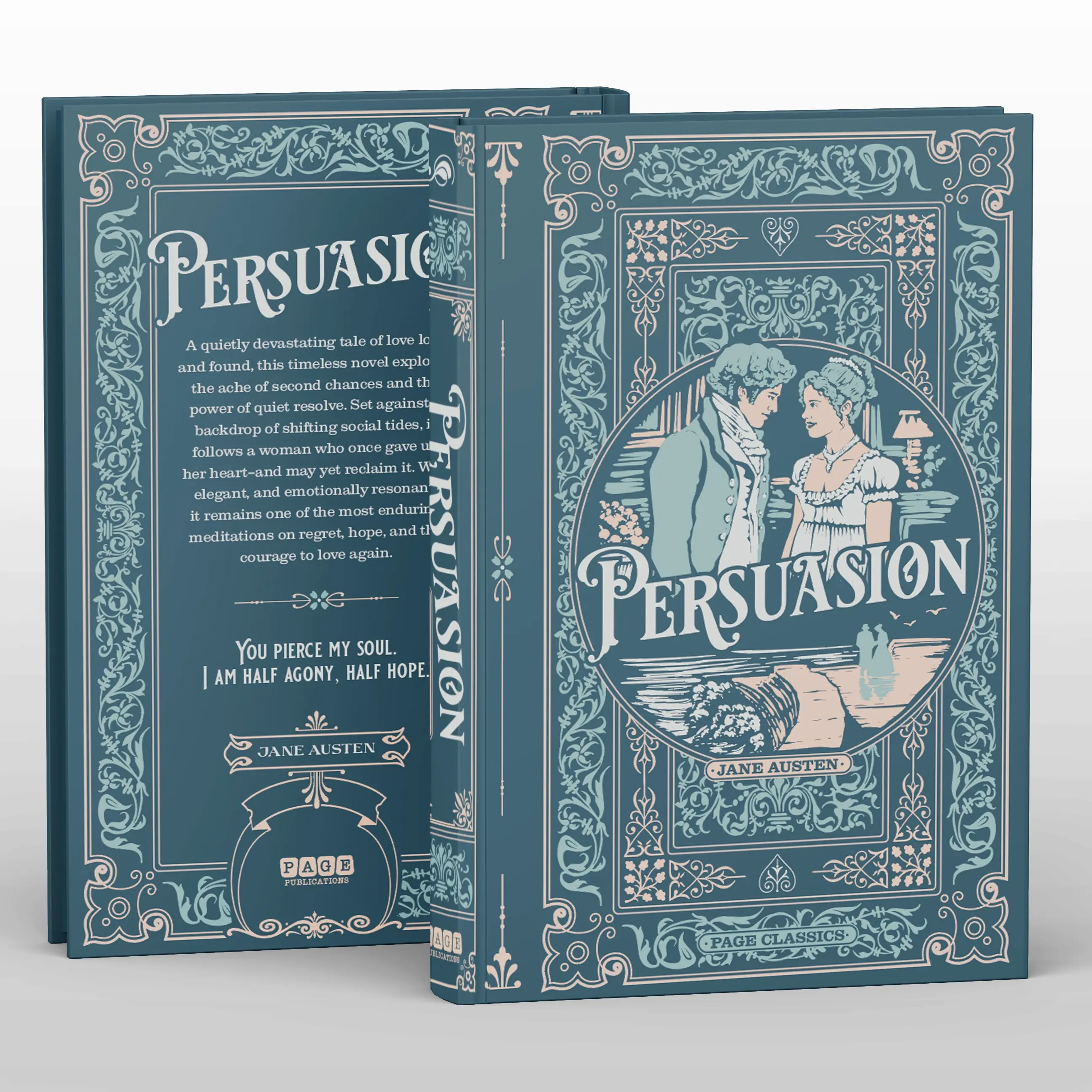 Persuasion by Jane Austen - Classic Literature Romance Book, Deluxe Hardcover Illustrated Edition, Netflix Adaptation Tie-In, Featuring Frederick Wentworth, Lady Russell, Naval Captain, Romantic Tension, Second Chances for Luxurious Reading