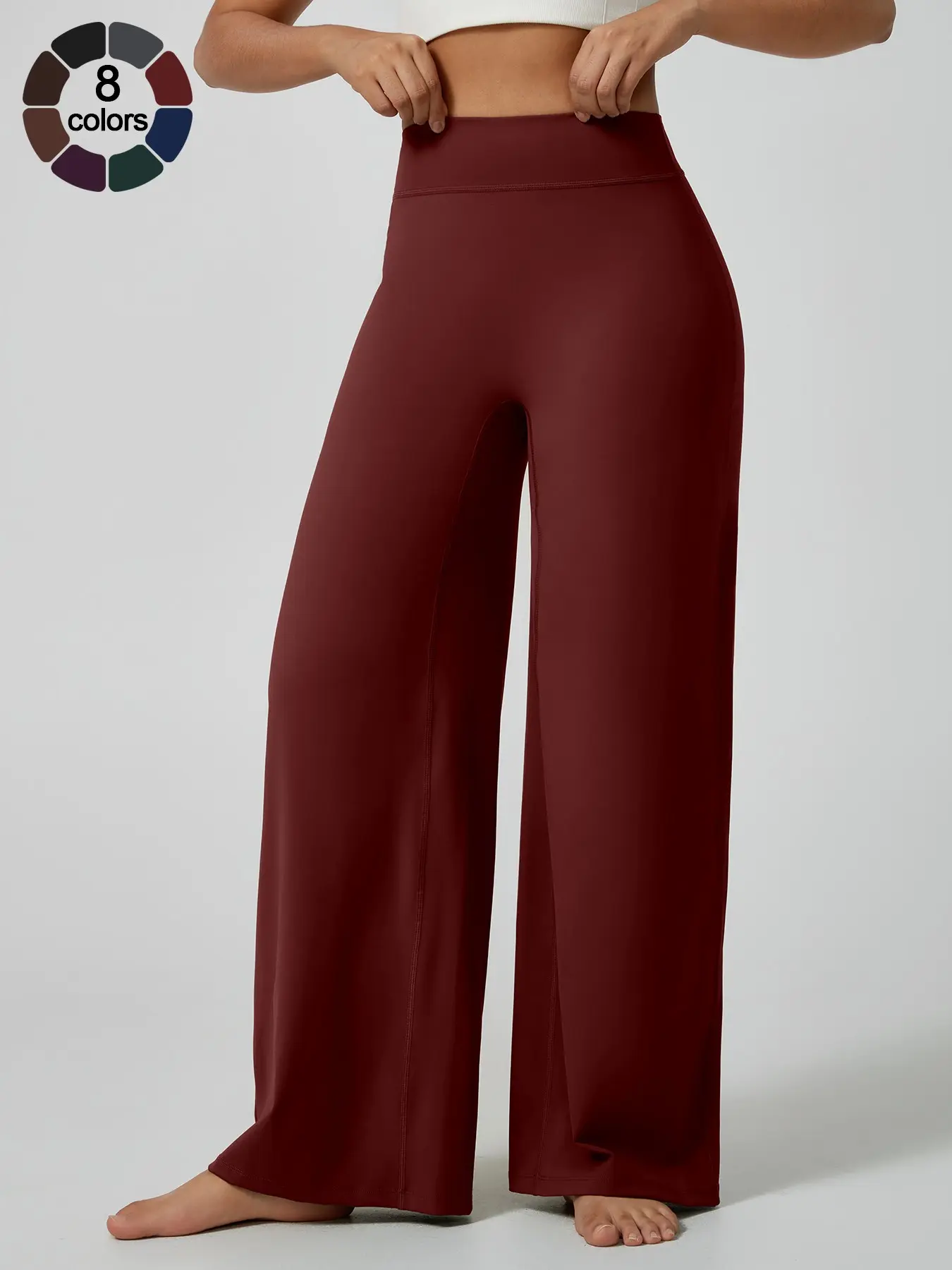 Women's Fashion Sport Pants High Waisted Wide Leg Yoga Pants Breathable Comfort Outdoor Running Cycling Walking Gym Training Sports Trousers Workout Clothes