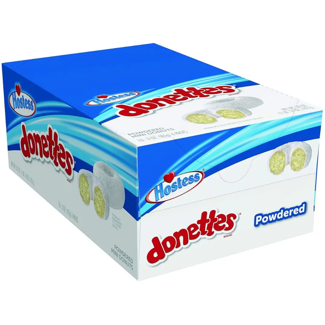 Hostess Donettes Mini Donuts, Powdered Sugar (Pack of 10) Hostess Donettes Mini Donuts, Powdered Sugar (Pack of 10)