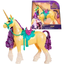 41213 - Unicorn Academy Leaf Unicorn with Head Movement and Riding Accessories