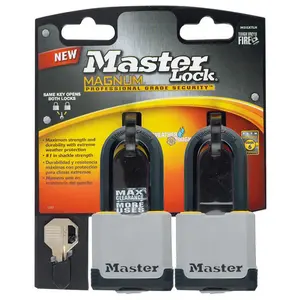 Master Lock  2 in. Keyed Alike Ball Bearing Locking Vinyl Covered Steel Padlock - Pack of 2