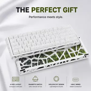 61-Key Magnetic Switch Keyboard with Cutout Design  Wired 60% Gaming Keyboard, Mini 61 Key RGB, Ultra Compact and Portable, Compatible with PC, Mac, Laptop
