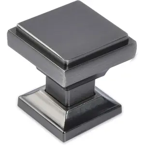 Antique Nickel Square Cabinet Knobs - Pack of 5 - Nickel Kitchen Pulls - Pewter Cabinet Hardware - Cupboard Drawer Knobs SHKM002-AN-5