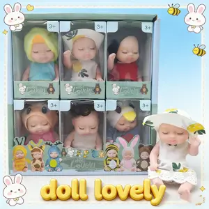 Cute Mini Dolls Set, Animal Insect Design, Sleepover Toy Gift Box, Ideal Birthday & Holiday Present, Unisex Kids Playset, No Battery Needed, Cute Cartoon Doll Interactive Santa Guitar Figurine interactive plush puppy  reborn baby doll Princess Gift Set wi