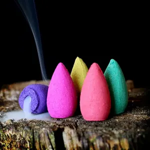 Natural Incense, 10/20/50/100pcs Smoke Cone Reflux Tower Incense, Home Fragrance for Living Room Bedroom, Home Supplies, Scented Woody Aromatic Scent