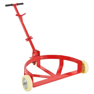 Heavy Duty 55 Gallon Drum Dolly 1200lbs Capacity Low Profile Steel Oil Barrel Caddy with 2 Fixed PU Wheels and 1 Swivel Wheel for Warehouse Garage Workshop Red, Home Furniture and Household Product Search Terms for US Online Shopping