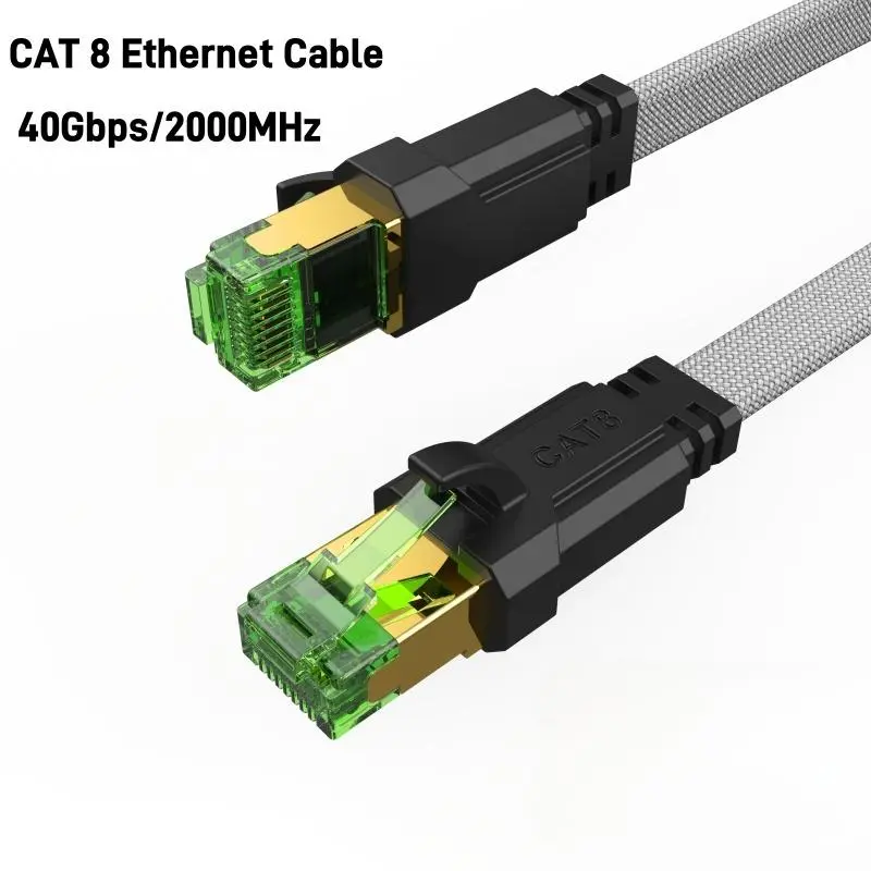 MIZIQIER Cat 8 Ethernet Cable, Internet High Speed Braided Shielding Durable 40Gbps 2000Mhz Bandwidth Network Cord, Cat8 RJ45 Shielded Indoor LAN Cables Length Variety Compatible for Multiple Devices Gaming PC PS5 Xbox Modem Router Connectivity