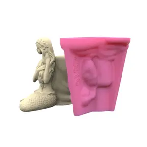 Creative Merman Planter Casting Silicone Mould for Handmade Cement Pots Creative Merman Planter Casting Silicone Mould for Handmade Cement Pots