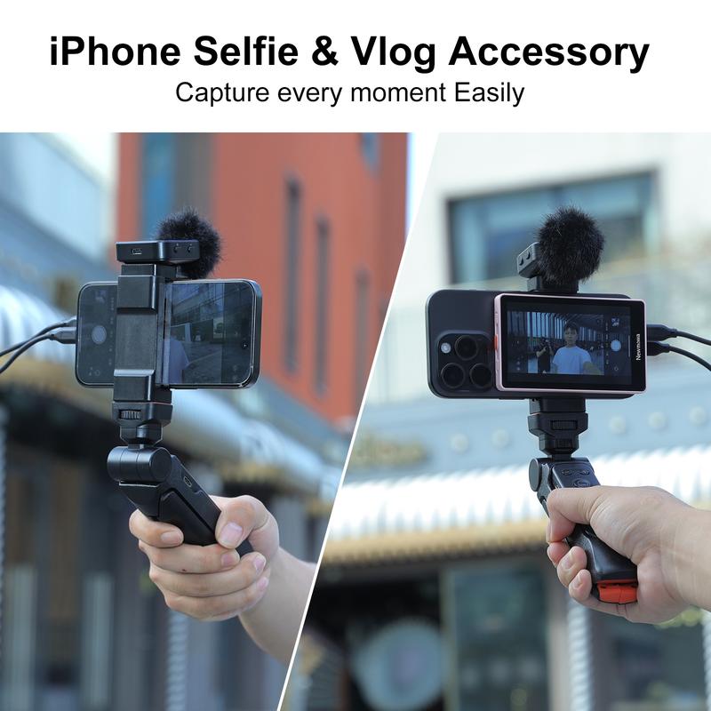 Newmowa Magnetic Phone Vlog Selfie Monitor Screen, 1080P Wireless Recording, Using Phone Rear Camera for Selfie Vlog Live Stream TikTok, Compatible with iPhone(Support 4K 30fps Wired Recording)