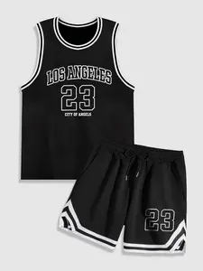 Men's Style Basketball Outfit, Los Angeles 23 Jersey & Shorts with Vintage Design, For Basketball Games and Casual Street Fashion