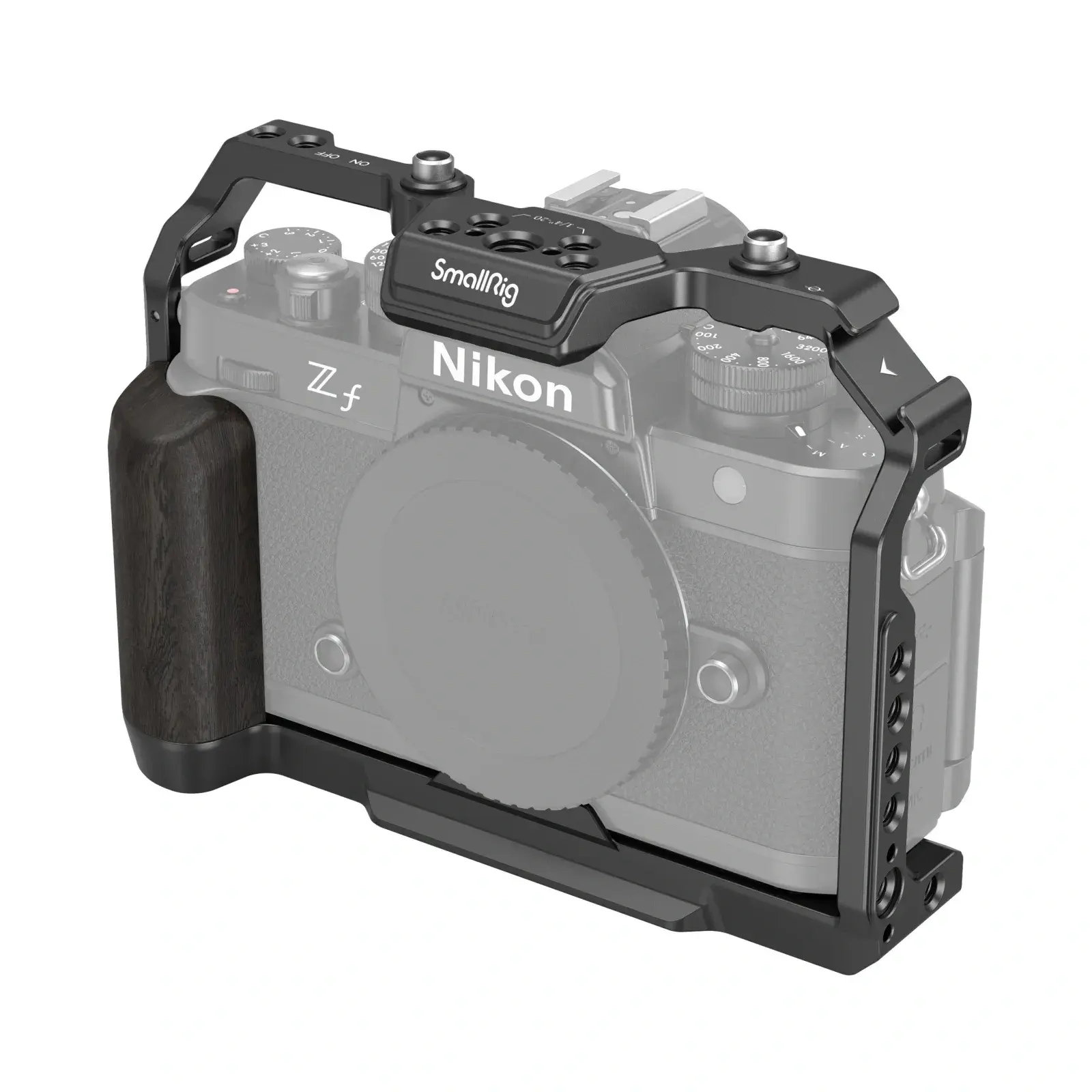 SmallRig Camera Cage for Nikon Z f (4261) - Camera Accessories with Ergonomic Ebony Grip, Built-in Arca Quick-Release Plate for Gimbal, Tripod or Handheld Shooting