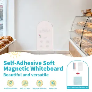 Self-Adhesive Home Writing Board, Magnetic Board, Office Teaching Presentation Board, Wall Decoration, Whiteboard Wallpaper, Light Color, Arched Design