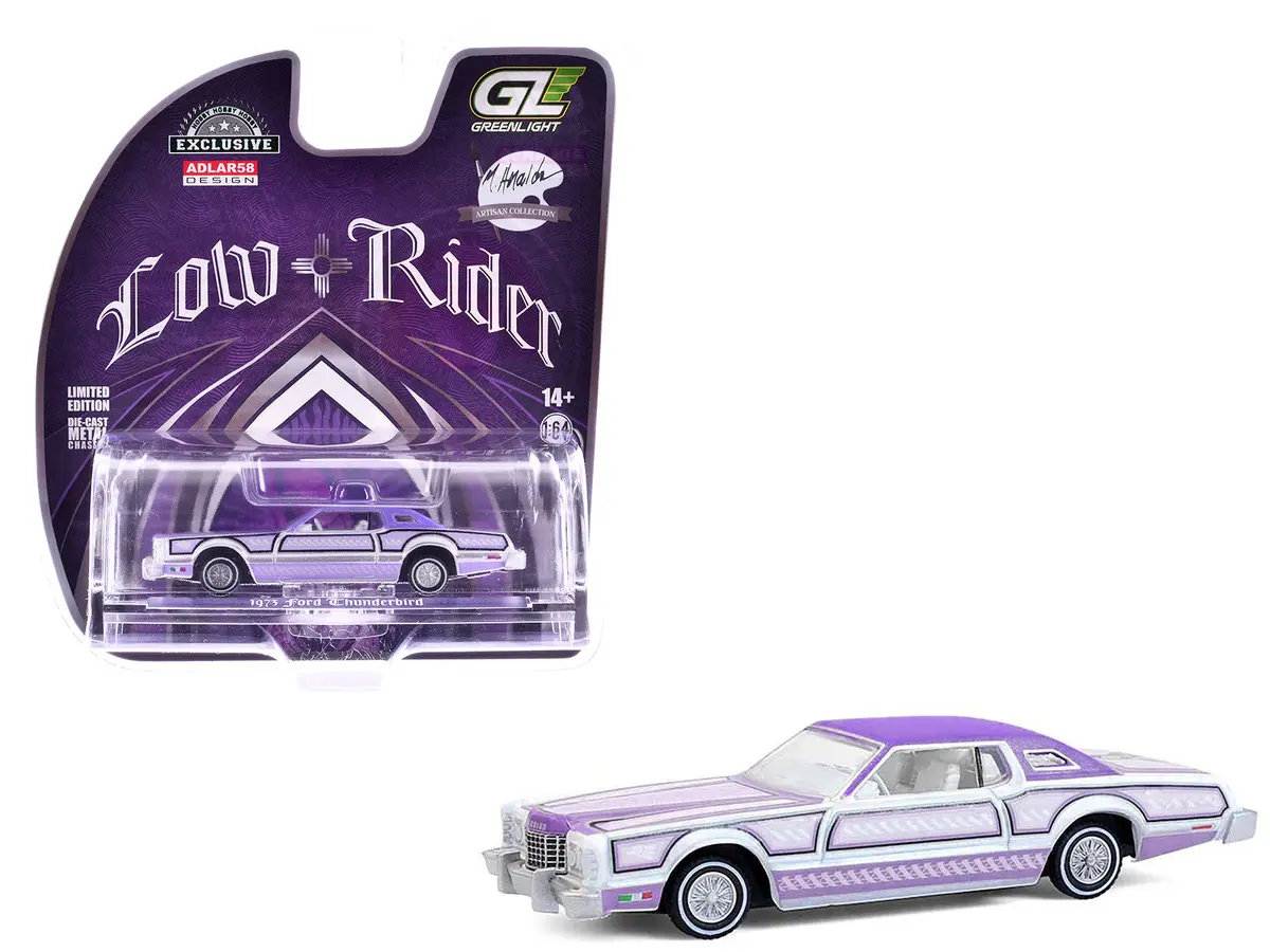 1973 FORD THUNDERBIRD LOWRIDER "HERALDA SPECIAL" PURPLE 1/64 GREENLIGHT 2020003