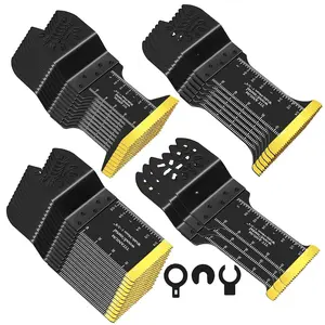 30 PCS Titanium Oscillating Tool Blades Metal Cutting,Universal Multi Tool Blades Kits for Metal Nails Wood and Plastic,Oscillating Saw Blades Fit Dewalt Ryobi Milwaukee Rockwell Fein