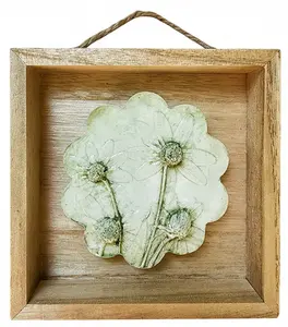 Plaster Botanical Bas Relief Artwork for Wall Decoration Decor Flower Shadow Ornaments Hand Poster