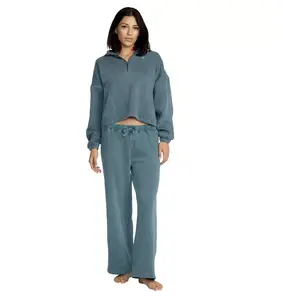 Volcom Women's Stone Soft Pant - Soft Brushed Back Fleece, Stone Wash, Ribbed Waistband with Drawstring, Relaxed Fit, Embroidered Logo, Cotton & Polyester