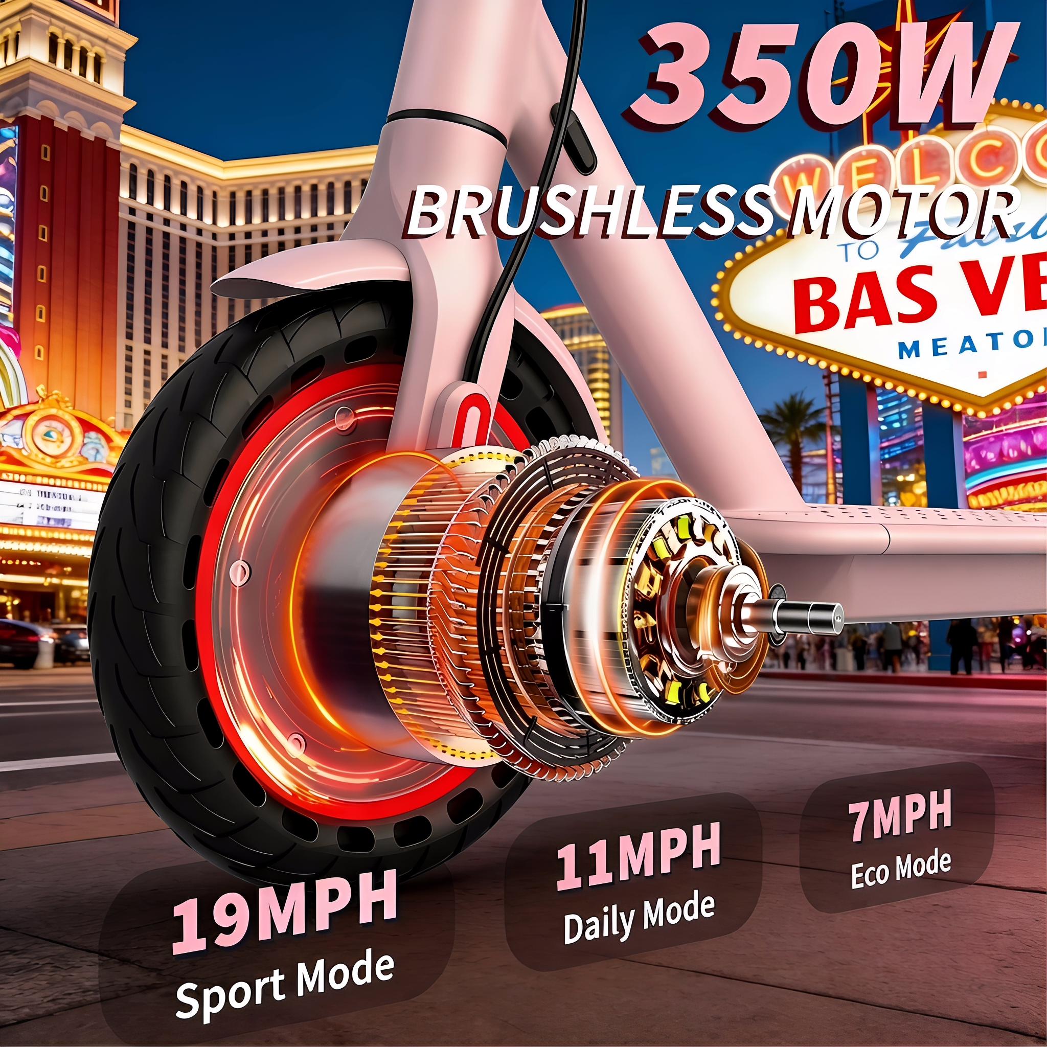 Electric Scooter,8.5" Tires,350W Motor,Up to 19MPH Max Speed,Portable Electric Scooter with Light, Suitable for Female Girls,Halloween Gifts