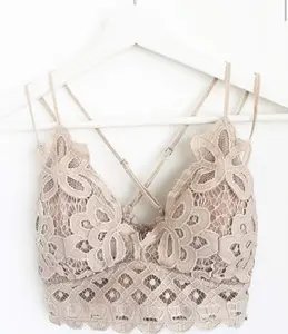Crochet lace V neck bralette