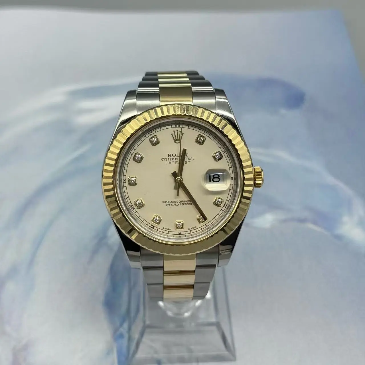 Pre-owned Rolex Datejust 116333 Two Tone Gold Steel 41mm Automatic Watch
