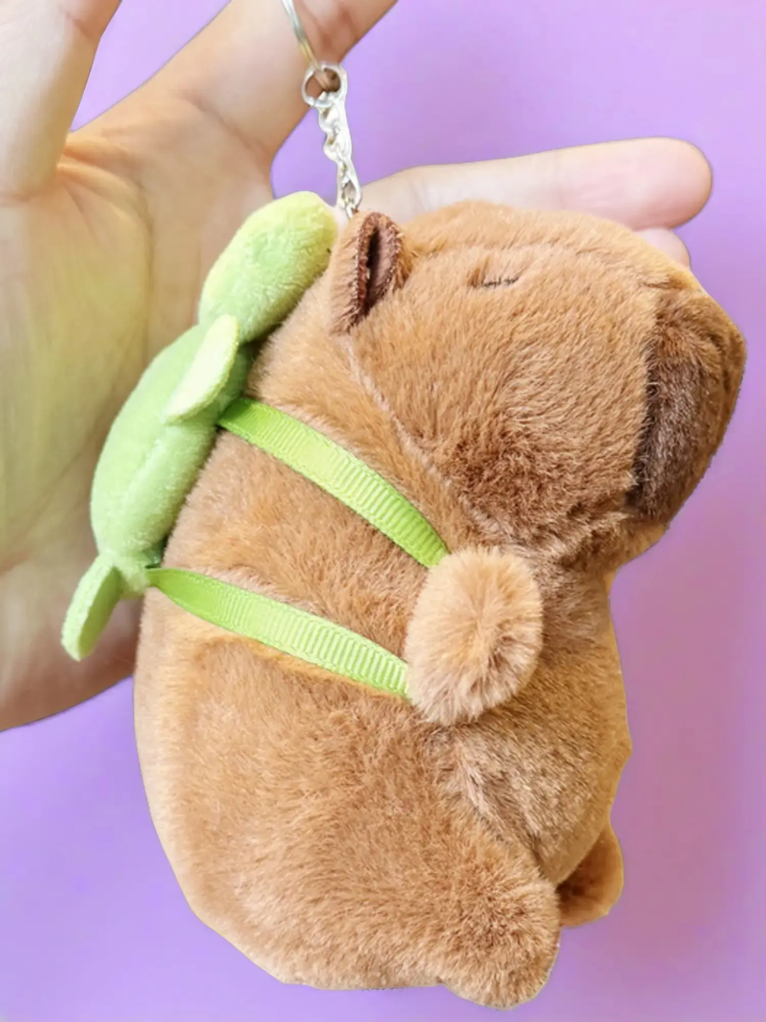 Plush Capybara Home Decor Ornament, Cute Strawberry Turtle Backpack Keychain, Unisex Bag Accessory, Keychain Accessories, Keychain For Bags, Keychain Kawaii, Birthday Gift Choice