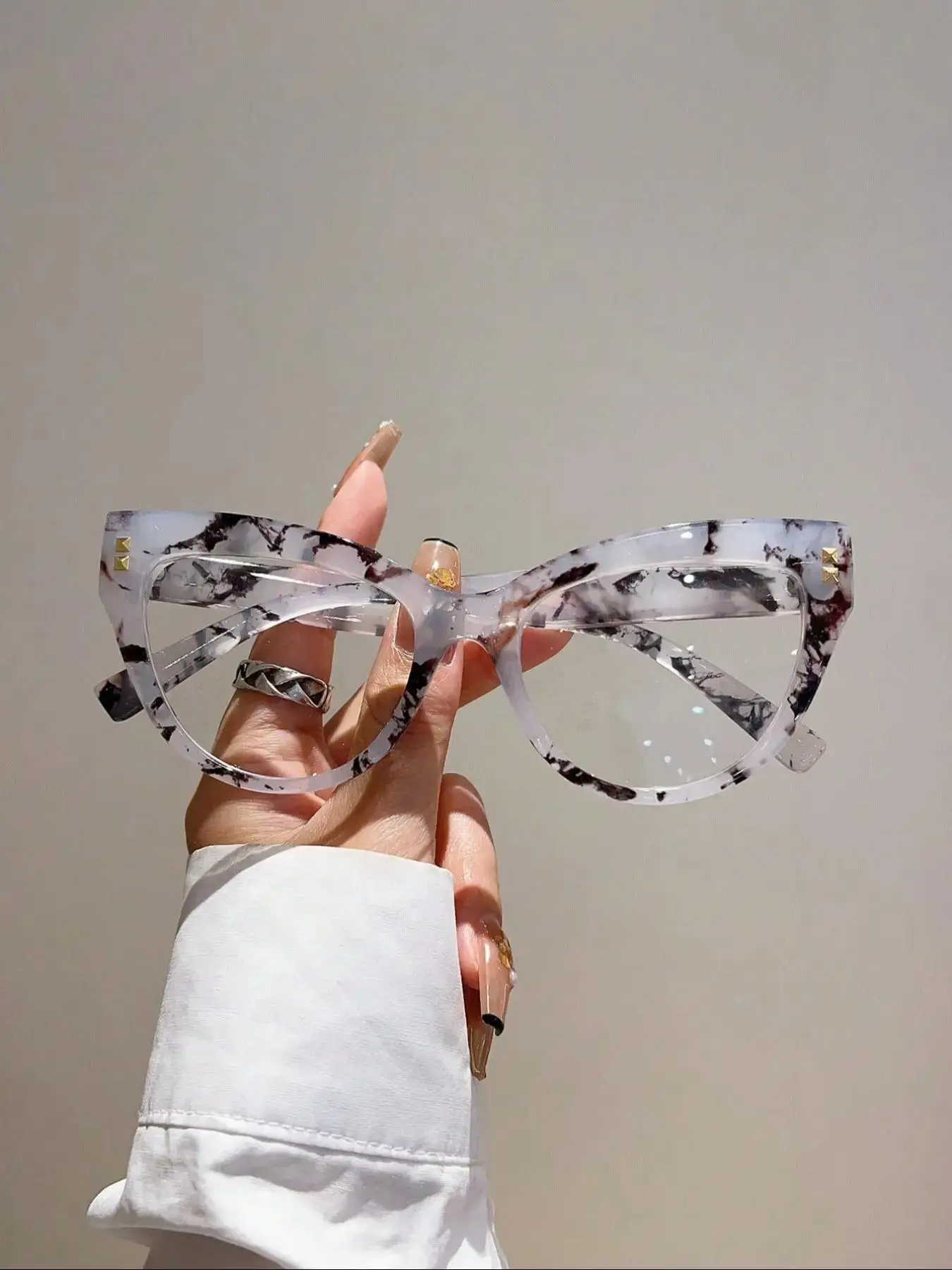 Simple Cat Eye Frame Eyeglasses, Hot Fashion Eyeglasses for Work, Daily Clothing Decor, Vintage Eyeglasses Perfect for Student Daily Use