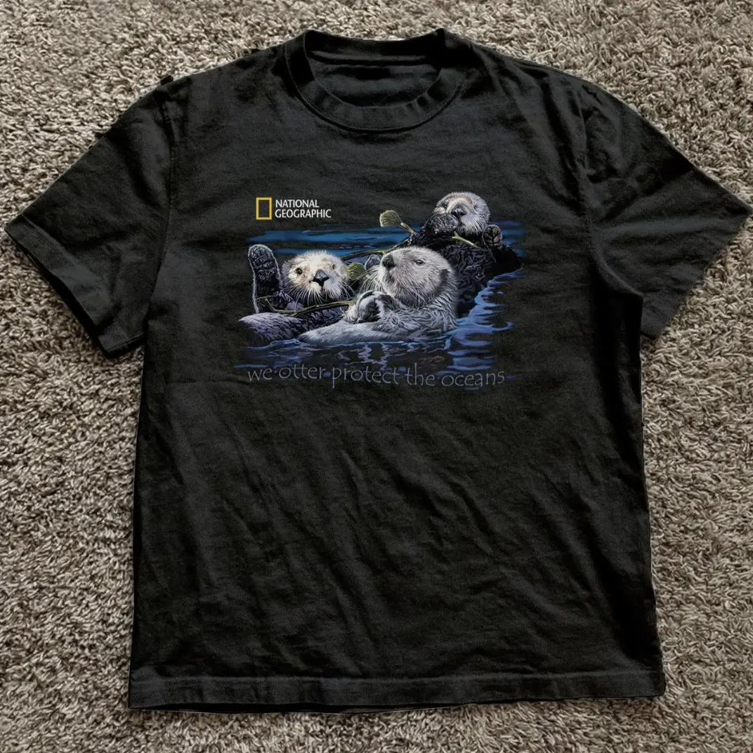 we otter protect the oceans T-Shirt, Animal Tee, Gifts Shirt, Unisex Vintage Graphic Tees Gothic Grunge Y2k Emo Scene Amity Affliction Style Clothes Men Women Streetwear