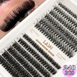 240pcs Natural Segmented False Eyelashes, Dense Realistic Look, Mixed Sizes 8-16mm, 30D+60D Combination, Reusable Soft Cluster Lashes, Diy Eyelash Extensions, Cosmetic False Lashes