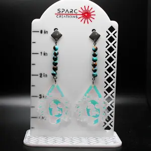 Beetlejuice Teardrop Earrings with Bronzed Turquoise Beads