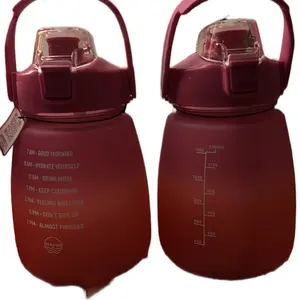 Bottle Drinkware - Red Water Bottle with Measurement Markings for Drinking Habits SEO words: Bottle Drinkware