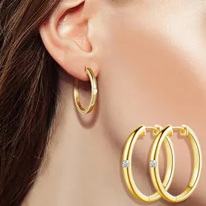 Minimalist S925 Sterling Silver hoopearrings Drop Earrings | Elegant Dangling Everyday Jewelry for Women | Lightweight Hypoallergenic Statement Gift