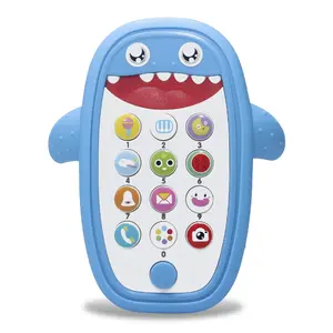 Baby Phone Toy for Learning and Play Early Education telephone with silicone Teether Music Lights Help Learn Basic Knowledge for 1 2 year old Kids