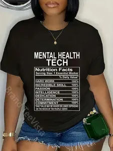 100% Cotton Mental Health Technician Gifts Appreciation Funny T-Shirt