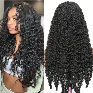 200 Density Burmese Curly Wig Human Hair with Spiral Curls End 12A Virgin Raw 13x6 HD Lace Closure Wigs Human Hair for Women 28 inch Wear and Go Glueless Wigs Human Hair Pre Plucked Triple Lifespan