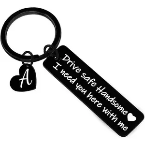 Drive Safe Handsome Mens Gifts For Him Dad Husband Boyfriend Gifts Initial Drive Safe Keychain For man Valentine's Day gift