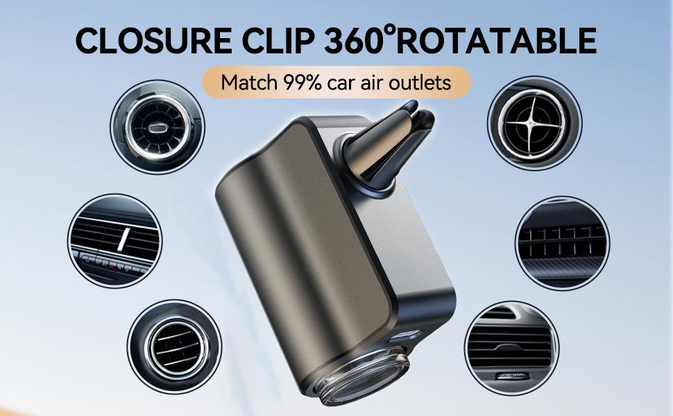 Shonoppy Smart Car Air Freshener with Three Adjustable Scent Levels Portable Waterless Diffuser Aromatherapy 6x10ML Natural Perfume Fruity Fragrance