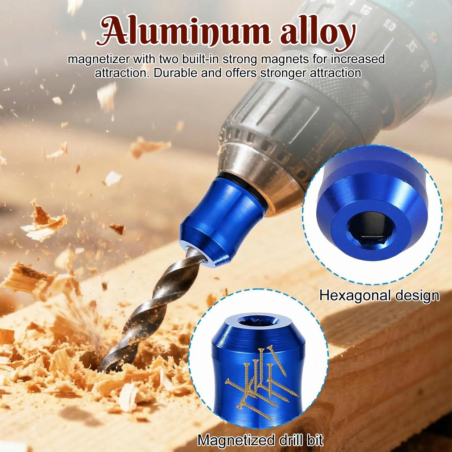 Universal 1/4 Inch Magnetic Screw Ring Holder, Removable Magnetic Drill Bit Holder for Hex Screwdriver & Power Tools